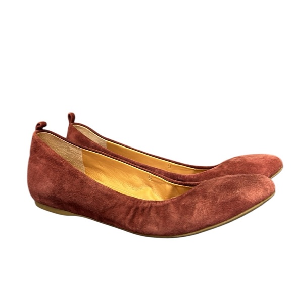 J. Crew‎ Plum Purple Cece Suede Leather Ballet Flats Slip-On Hidden Wedge 6.5